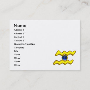 AQUARIUS ,vibrant bright sapphire blue yellow Business Card