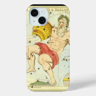 Aquarius, Vintage Constellation, Urania's Mirror iPhone 15 Case