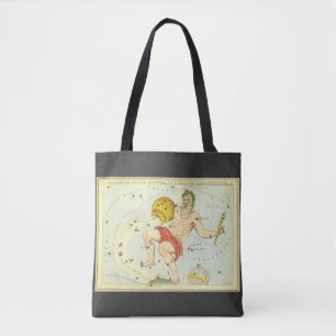 Aquarius, Vintage Constellation, Urania's Mirror Tote Bag