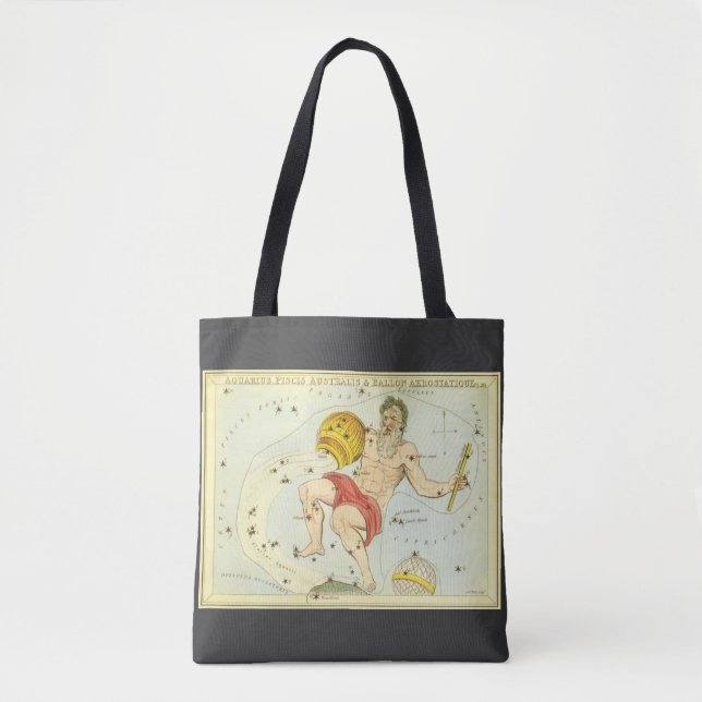 Aquarius, Vintage Constellation, Urania's Mirror Tote Bag (Front)