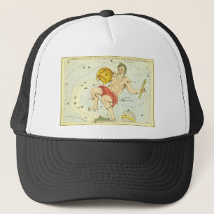 Aquarius, Vintage Constellation, Urania's Mirror Trucker Hat