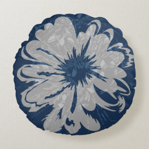 Aquarius Vintage Psychedelic Floral Reversible Round Cushion