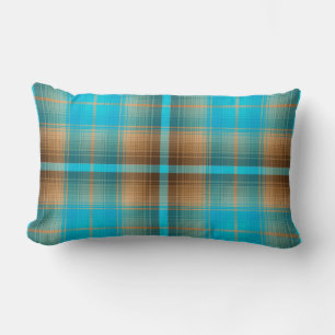 Aquarius Vintage Psychedelic Plaid Reversible Lumbar Cushion