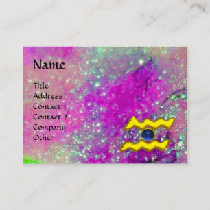 AQUARIUS ,violet purple gold yellow Business Card