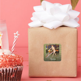 Aquarius Water Bearer Zodiac Sign Birthday Party Square Sticker