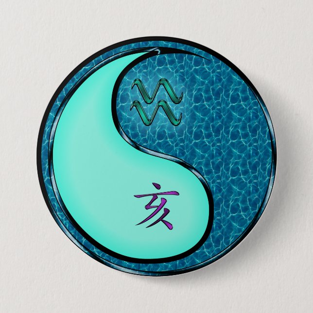 Aquarius & Water Boar 7.5 Cm Round Badge (Front)