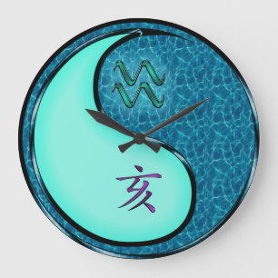 Aquarius & Water Boar Large Clock
