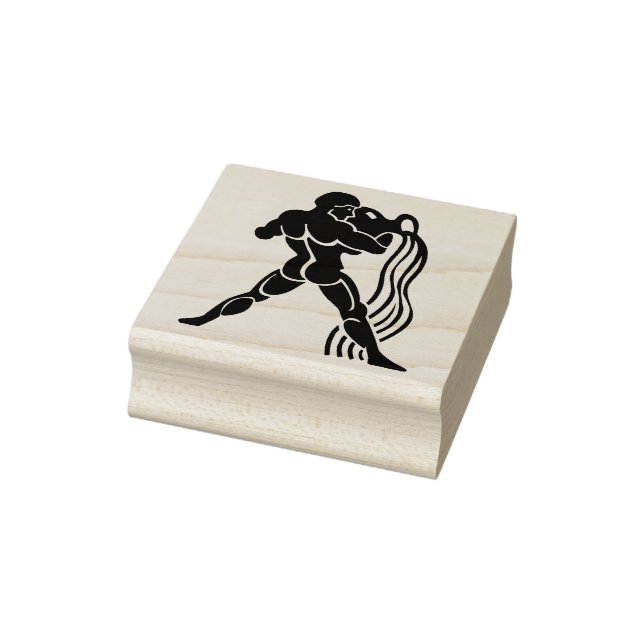 aquarius water carrier zodiac art stamp (Stamp)