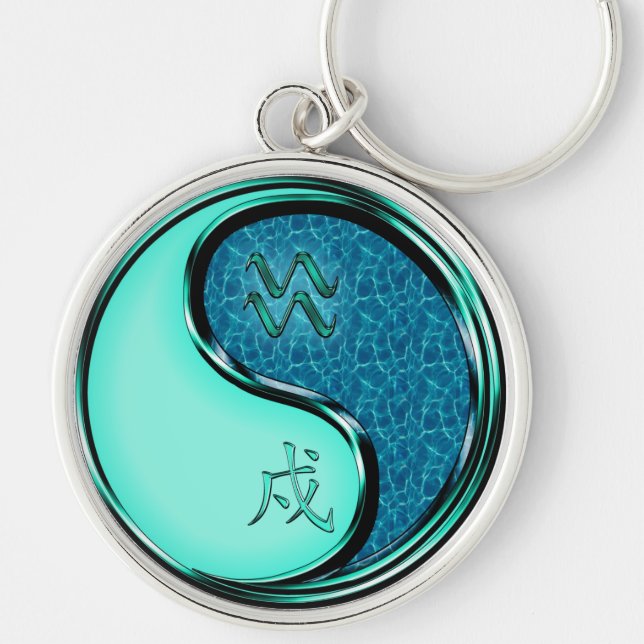Aquarius & Water Dog Key Ring (Front)