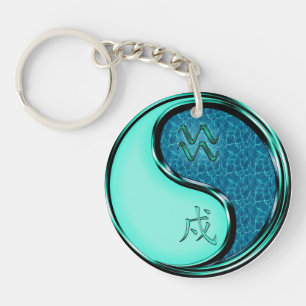 Aquarius & Water Dog Key Ring