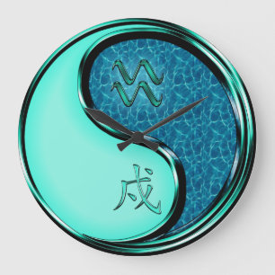 Aquarius & Water Dog Large Clock