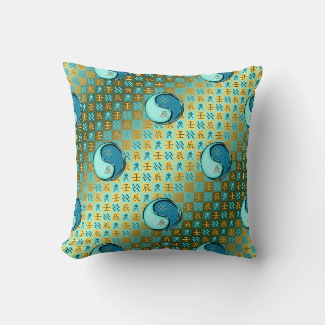Aquarius & Water Dragon Cushion (Front)