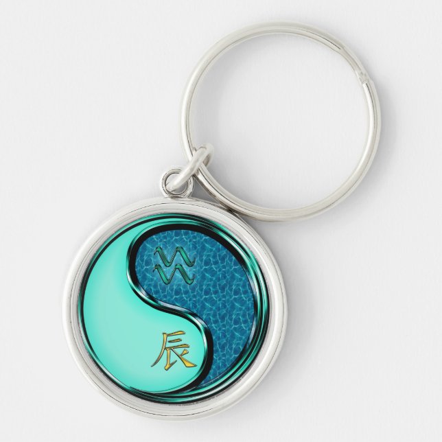 Aquarius & Water Dragon Key Ring (Front)