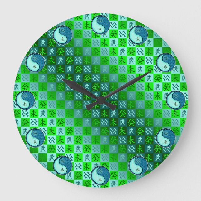 Aquarius & Water Goat Large Clock (Front)