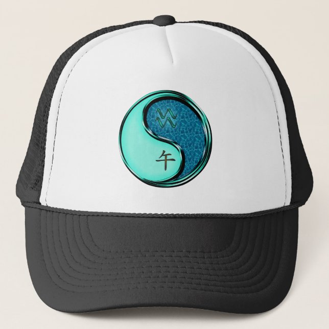 Aquarius & Water Horse Keychain Trucker Hat (Front)
