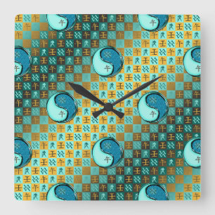 Aquarius & Water Horse Square Wall Clock