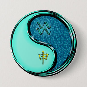 Aquarius & Water Monkey 7.5 Cm Round Badge