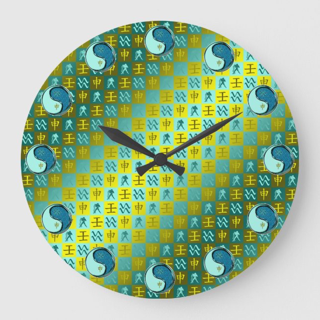Aquarius & Water Monkey Large Clock (Front)