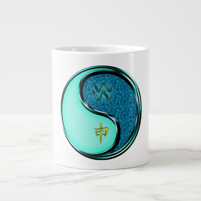 Aquarius & Water Monkey Large Coffee Mug (Front)