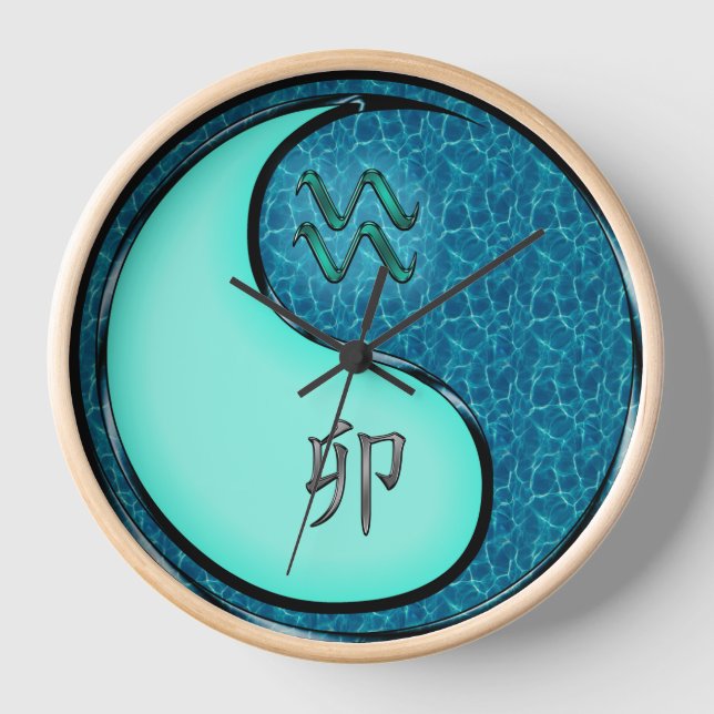 Aquarius & Water Rabbit Clock (Front)