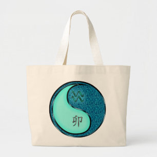 Aquarius & Water Rabbit Large Tote Bag