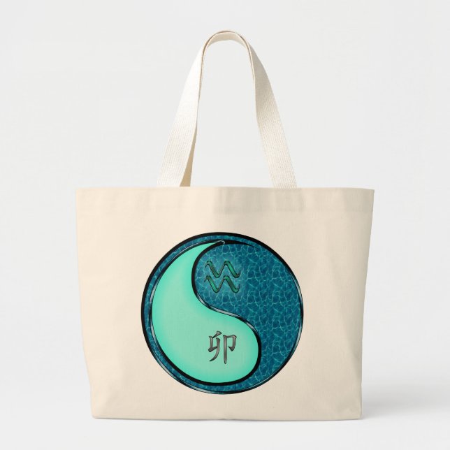 Aquarius & Water Rabbit Large Tote Bag (Front)