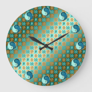 Aquarius & Water Rat Large Clock
