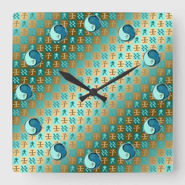 Aquarius & Water Rat Square Wall Clock (Front)