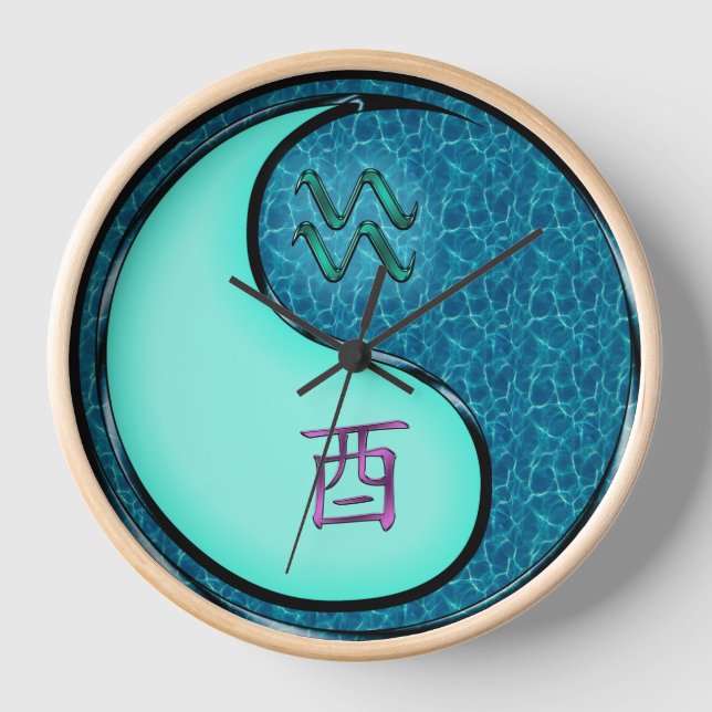 Aquarius & Water Rooster Clock (Front)