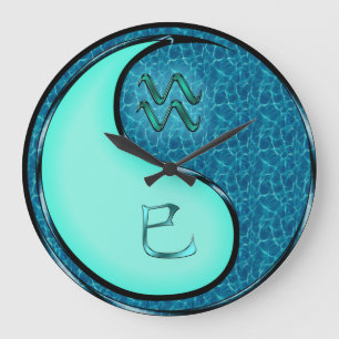 Aquarius & Water Snake Large Clock