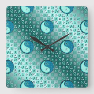Aquarius & Water Snake Square Wall Clock