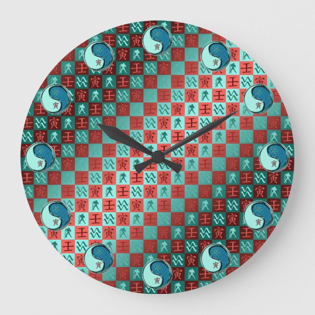 Aquarius & Water Tiger Large Clock (Front)