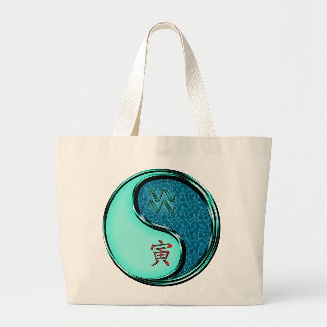 Aquarius & Water Tiger Large Tote Bag (Front)