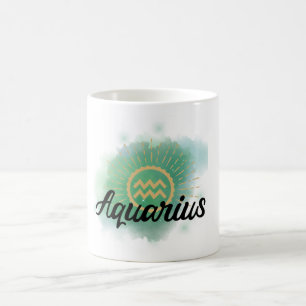 Aquarius Watercolor Splash Coffee Mug