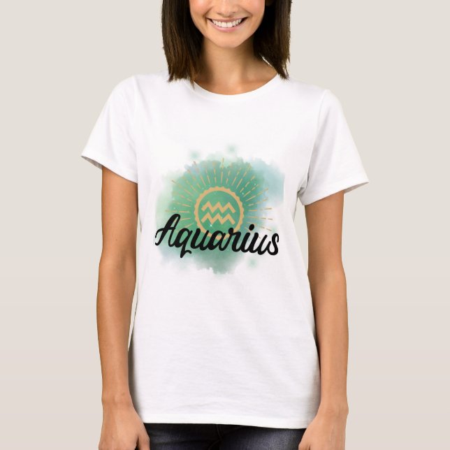 Aquarius Watercolor Splash T-Shirt (Front)