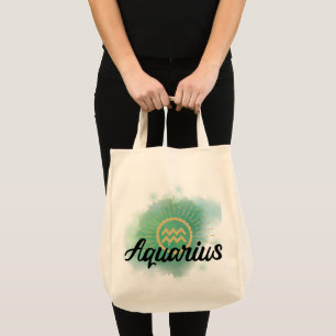 Aquarius Watercolor Splash Tote Bag