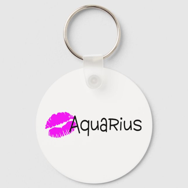 Aquarius with Pink Kiss Key Ring (Front)