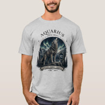 Aquarius Wolf Zodiac Shirt