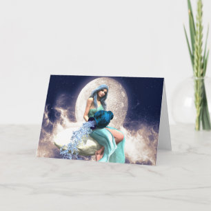 Aquarius – Woman Pouring Water From a Jug Card