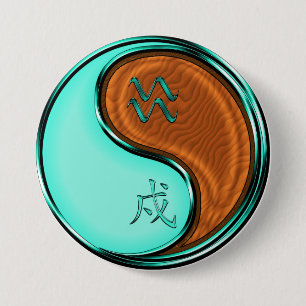 Aquarius & Wood Dog 7.5 Cm Round Badge