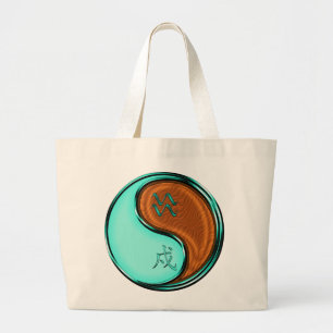 Aquarius & Wood Dog Large Tote Bag
