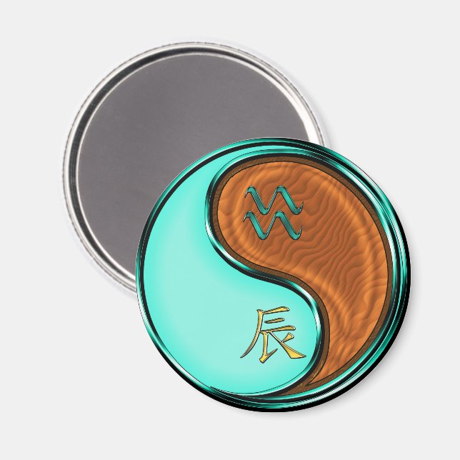 Aquarius & Wood Dragon Magnet (Front/Back)