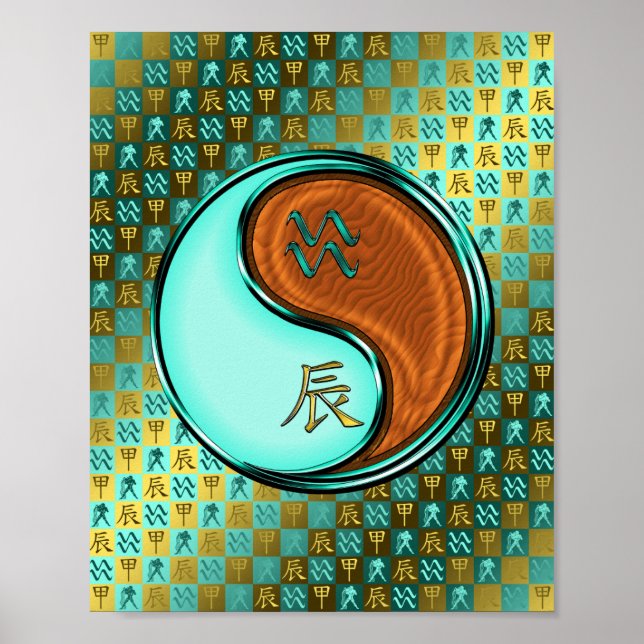 Aquarius & Wood Dragon Poster (Front)