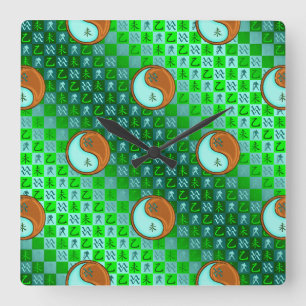 Aquarius & Wood Goat Wall Clock