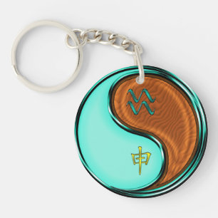 Aquarius & Wood Monkey Key Ring