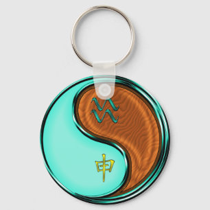Aquarius & Wood Monkey Key Ring
