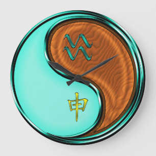 Aquarius & Wood Monkey Large Clock