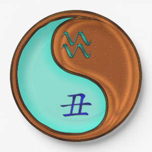 Aquarius & Wood Ox Paper Plate