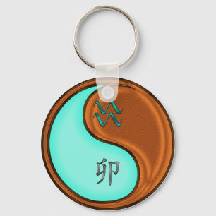 Aquarius & Wood Rabbit Key Ring