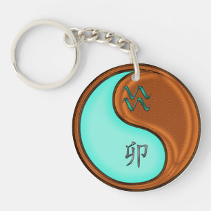 Aquarius & Wood Rabbit Key Ring